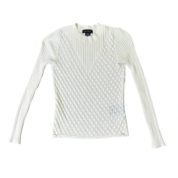 Club Monaco Textured Pullover Sweater Stretch Ivory Size XS Women's - Picture 1 of 10
